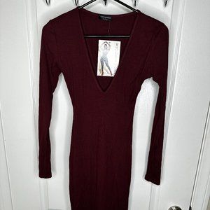 Marron Long Sleeve Naked Wardrobe Bodycon